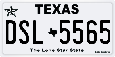 TX license plate DSL5565