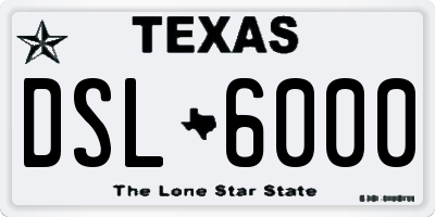 TX license plate DSL6000