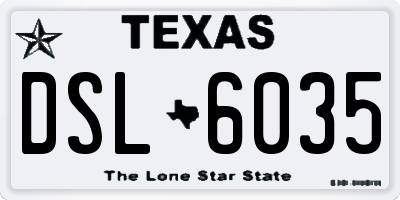 TX license plate DSL6035