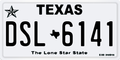 TX license plate DSL6141