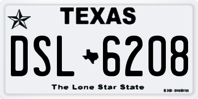 TX license plate DSL6208