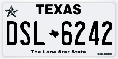 TX license plate DSL6242