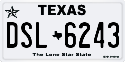 TX license plate DSL6243