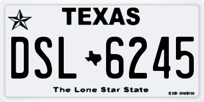 TX license plate DSL6245