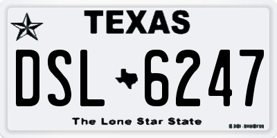 TX license plate DSL6247