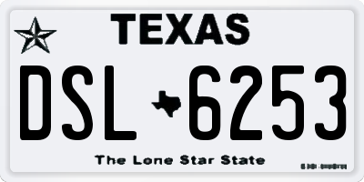 TX license plate DSL6253