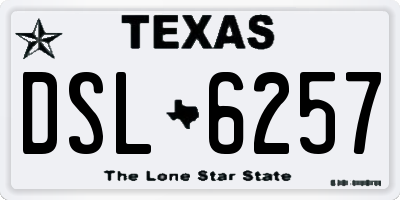 TX license plate DSL6257