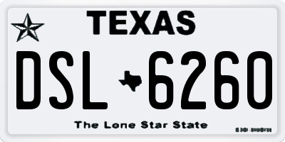 TX license plate DSL6260