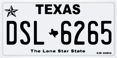 TX license plate DSL6265