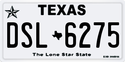 TX license plate DSL6275