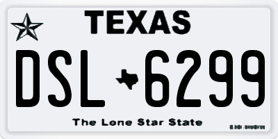 TX license plate DSL6299