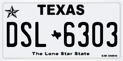 TX license plate DSL6303