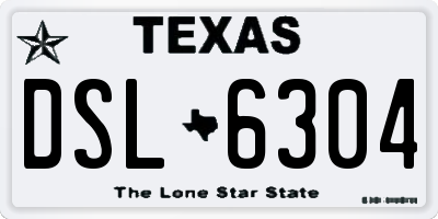 TX license plate DSL6304