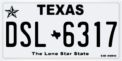 TX license plate DSL6317