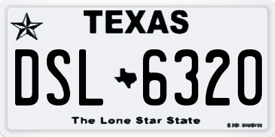 TX license plate DSL6320