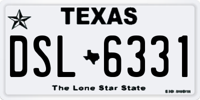 TX license plate DSL6331