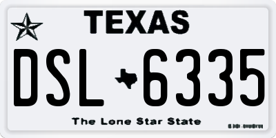 TX license plate DSL6335