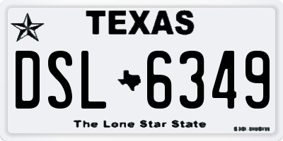 TX license plate DSL6349