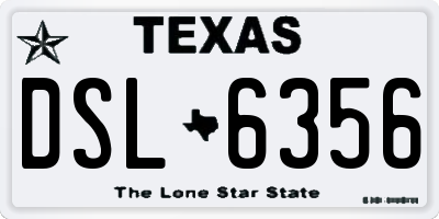 TX license plate DSL6356