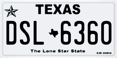 TX license plate DSL6360