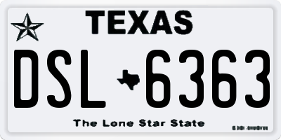 TX license plate DSL6363