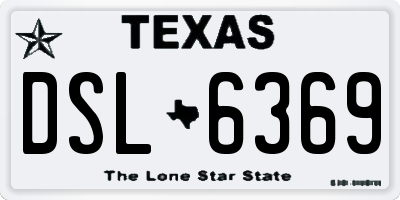 TX license plate DSL6369