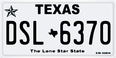 TX license plate DSL6370