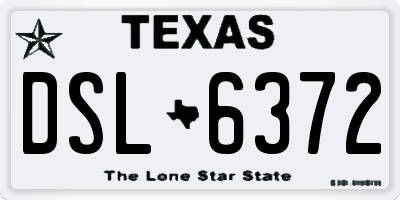 TX license plate DSL6372