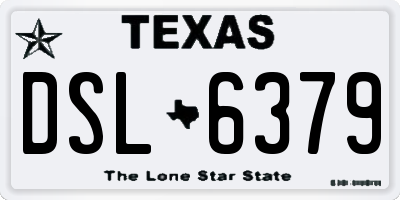 TX license plate DSL6379