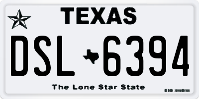 TX license plate DSL6394