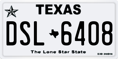 TX license plate DSL6408