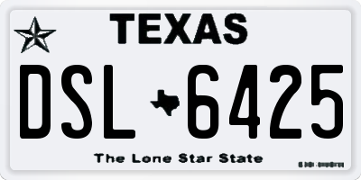 TX license plate DSL6425