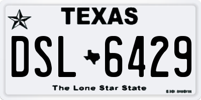 TX license plate DSL6429