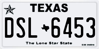 TX license plate DSL6453