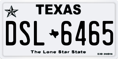 TX license plate DSL6465