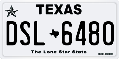 TX license plate DSL6480