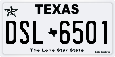 TX license plate DSL6501