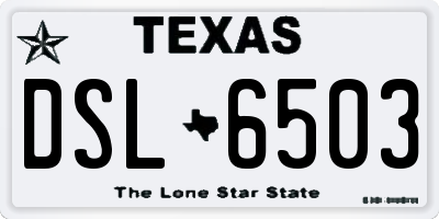 TX license plate DSL6503