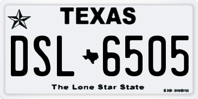 TX license plate DSL6505