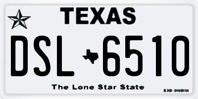 TX license plate DSL6510