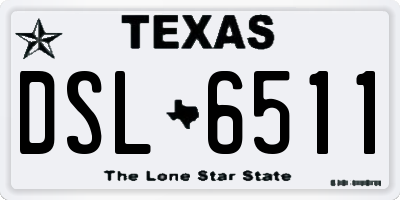 TX license plate DSL6511