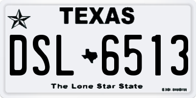 TX license plate DSL6513