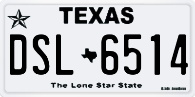 TX license plate DSL6514