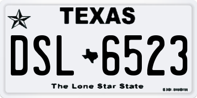 TX license plate DSL6523