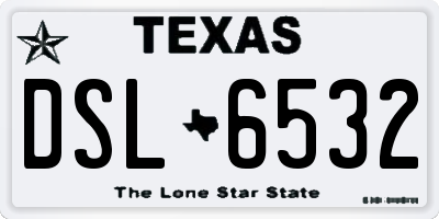 TX license plate DSL6532