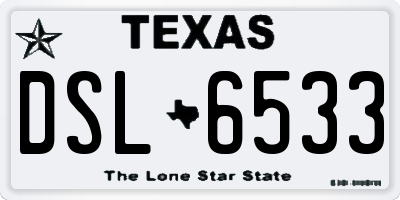 TX license plate DSL6533