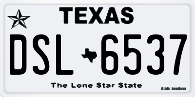 TX license plate DSL6537