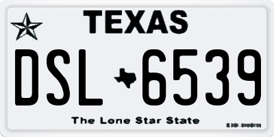 TX license plate DSL6539