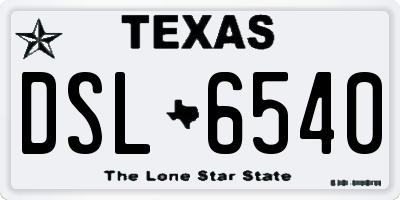 TX license plate DSL6540