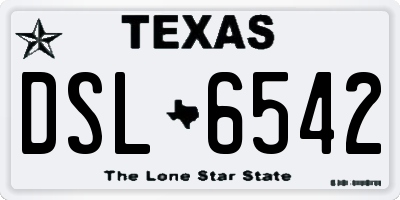 TX license plate DSL6542